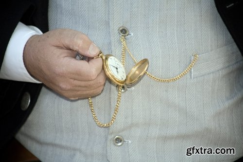 Collection of pocket watches gold chain vintage antiques 25 HQ Jpeg