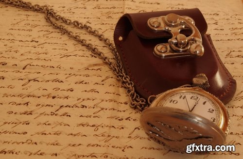 Collection of pocket watches gold chain vintage antiques 25 HQ Jpeg