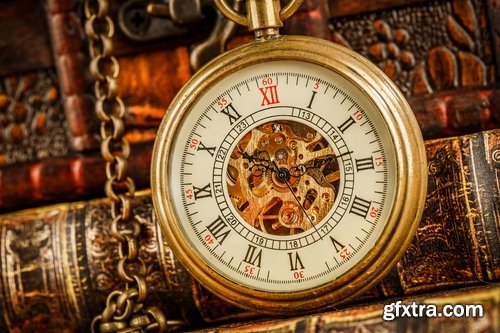 Collection of pocket watches gold chain vintage antiques 25 HQ Jpeg