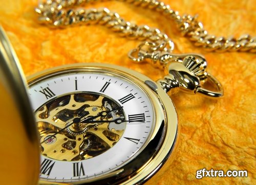 Collection of pocket watches gold chain vintage antiques 25 HQ Jpeg