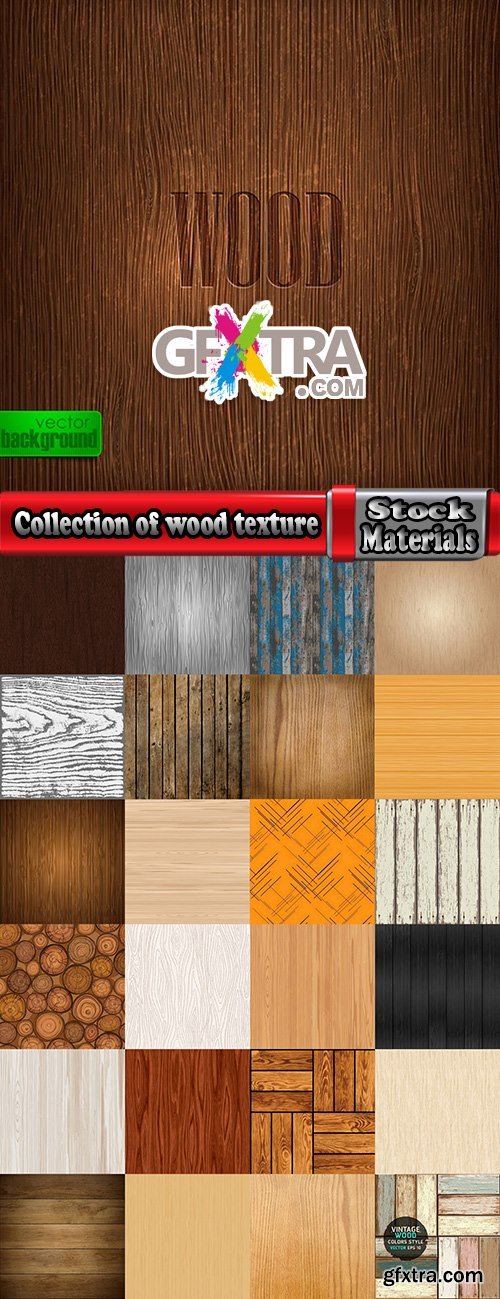 Collection of wood texture pattern background is a vector image 25 EPS