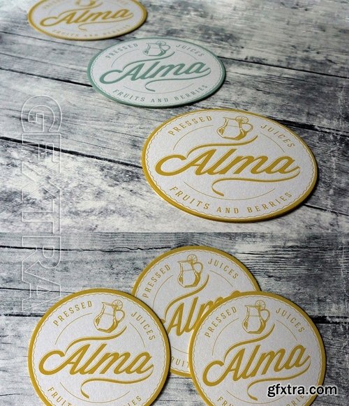 Coaster Round Label Mockup