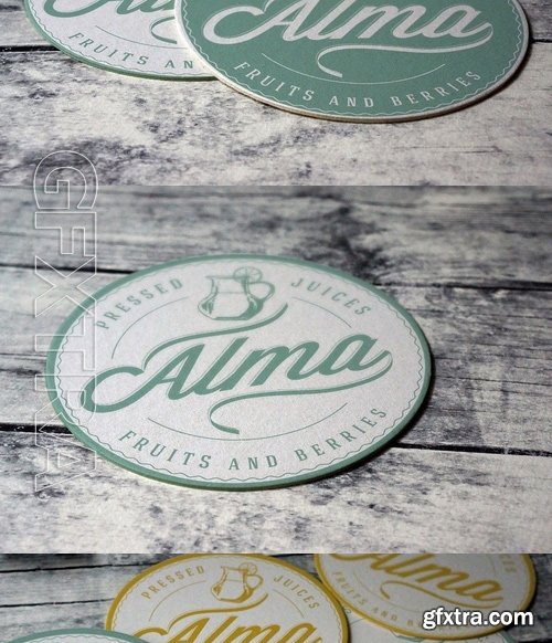 Coaster Round Label Mockup