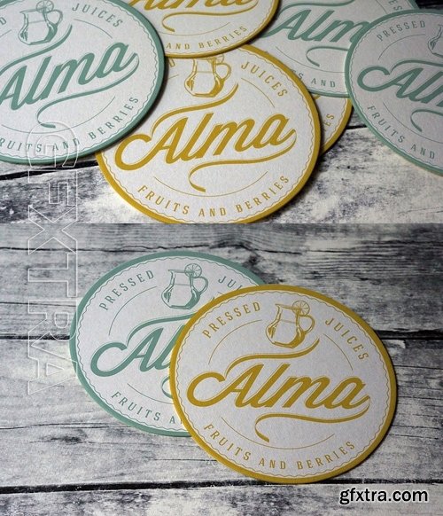 Coaster Round Label Mockup