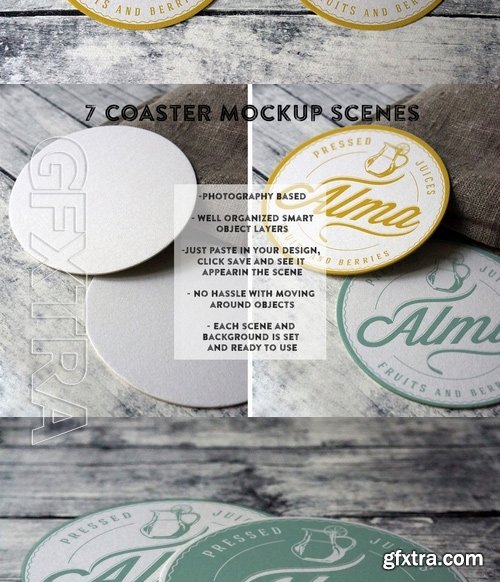 Coaster Round Label Mockup