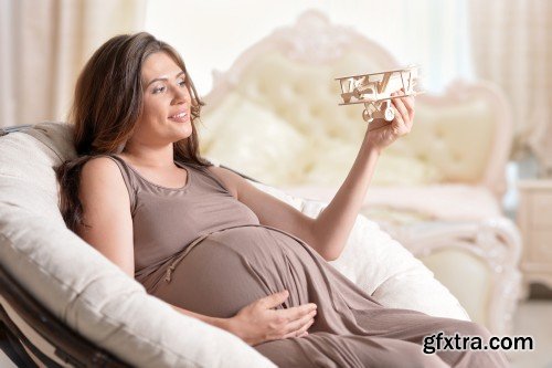 Happy smiling pregnant woman