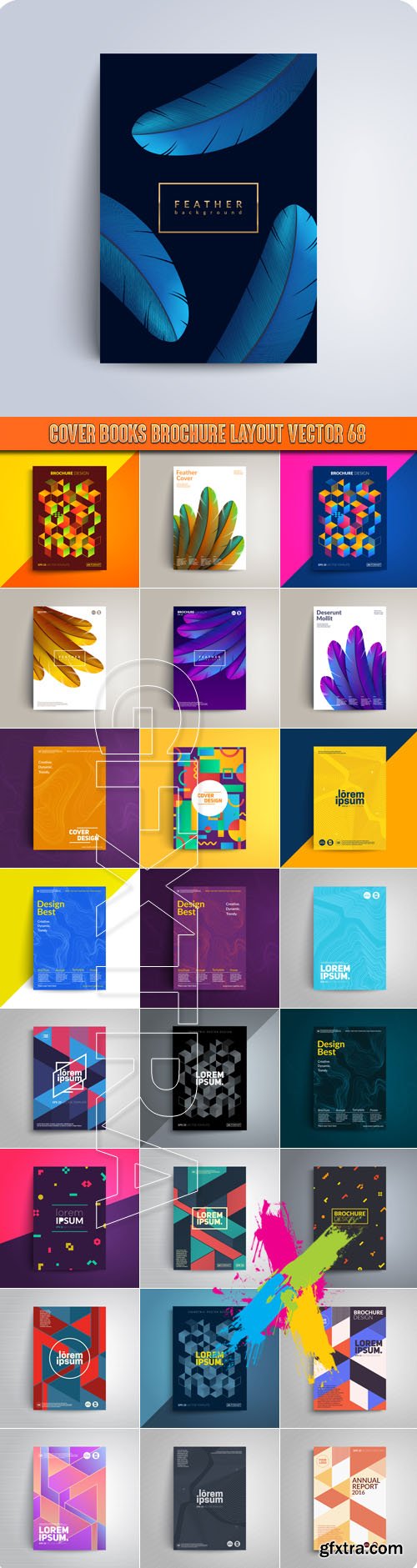 Cover books brochure layout vector 68