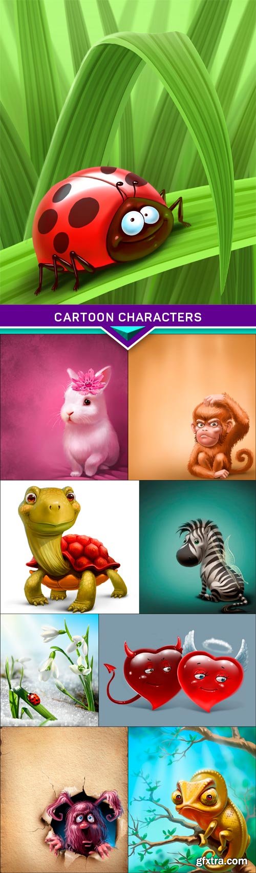 Cartoon characters 9X JPEG