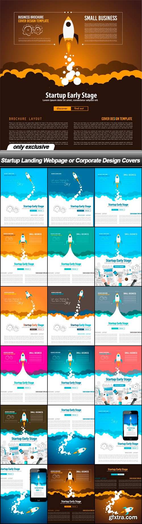 Startup Landing Webpage or Corporate Design Covers - 18 EPS