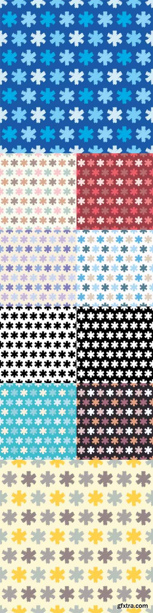 Vector Set - Seamless background with snowflakes. Print. Repeating background