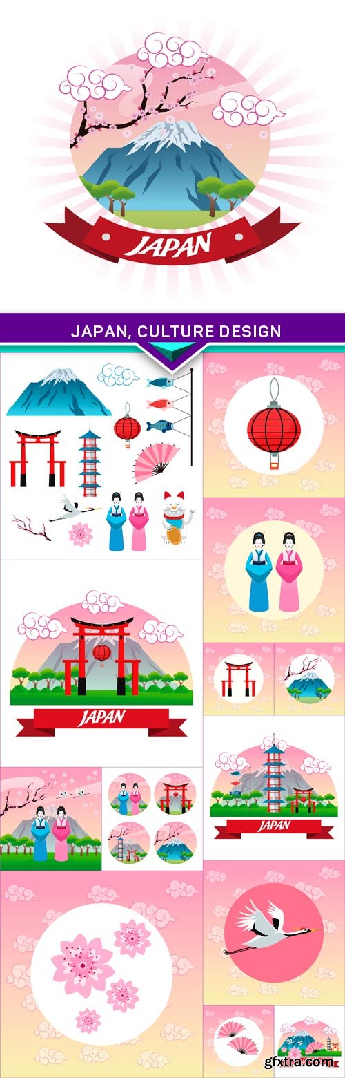 Japan, culture design 14X EPS