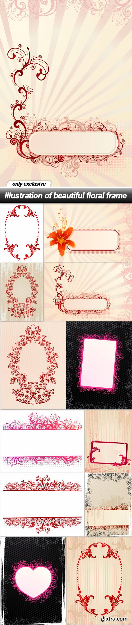 Illustration of beautiful floral frame - 13 EPS