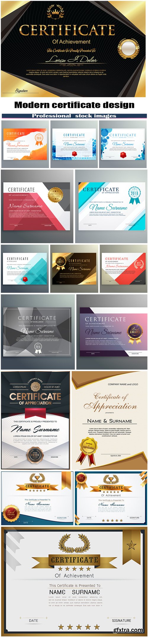 Modern certificate design