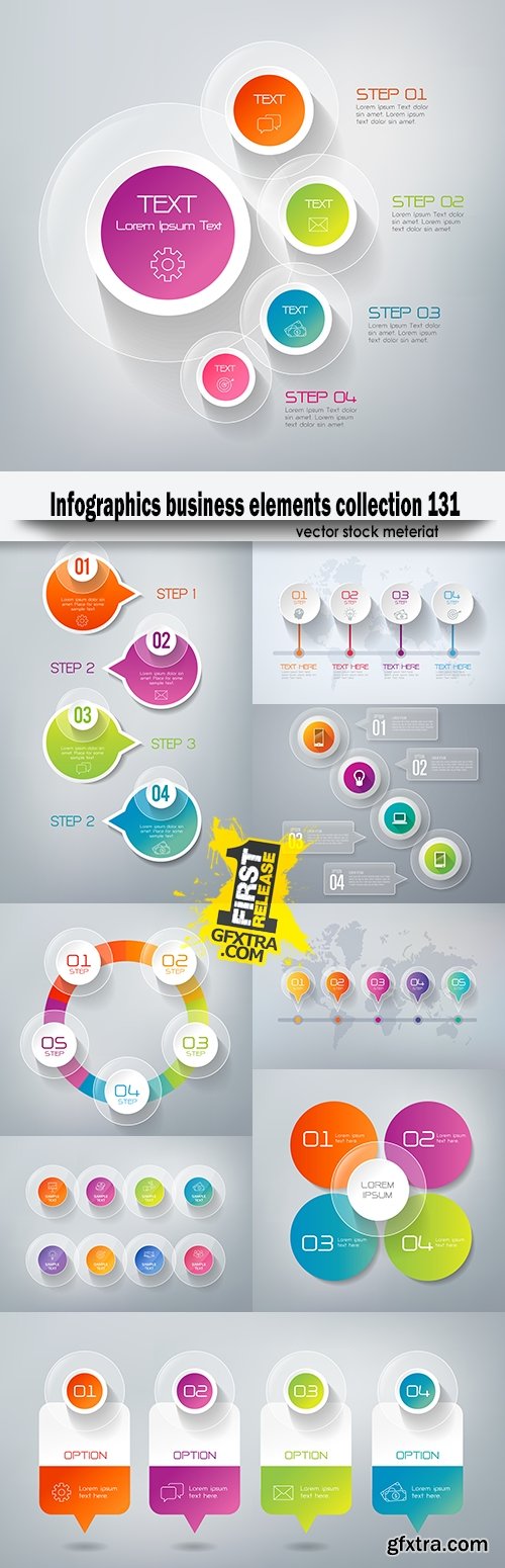 Infographics business elements collection 131