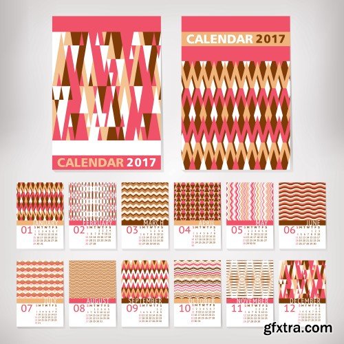 2017 year simple office calendar