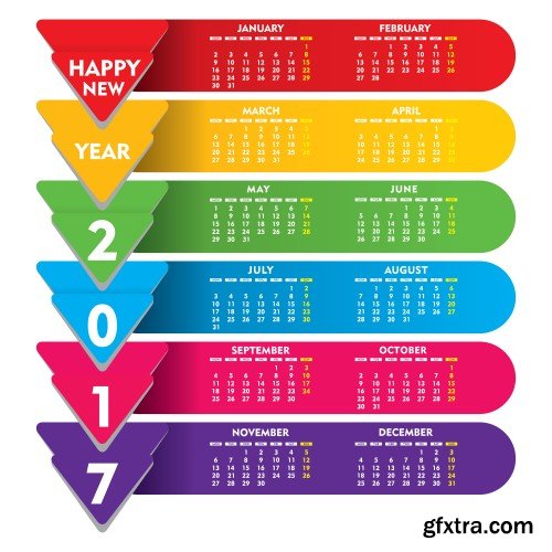 Creative New Year calendar for 2017