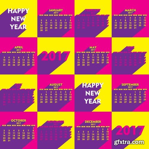 Creative New Year calendar for 2017