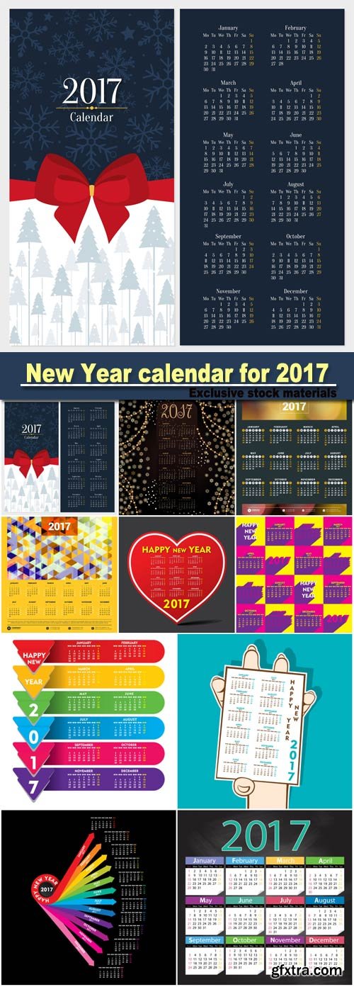 Creative New Year calendar for 2017