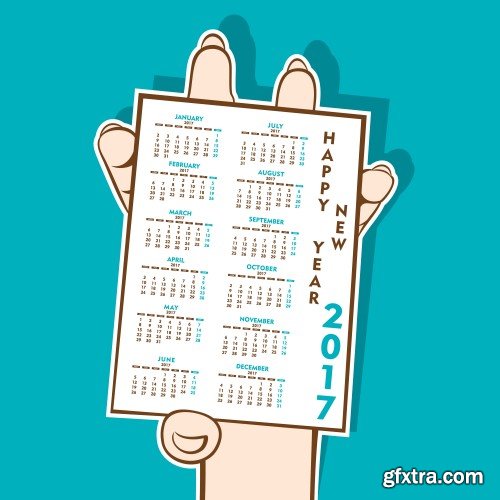 Creative New Year calendar for 2017