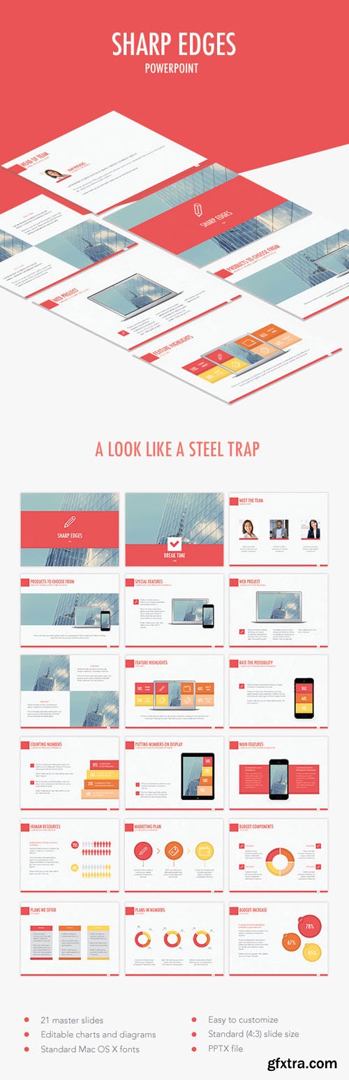 GR - Sharp Edges PowerPoint Template 13781710