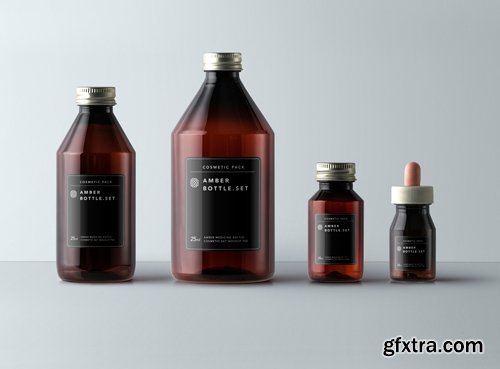 Amber Bottles Cosmetic Packaging