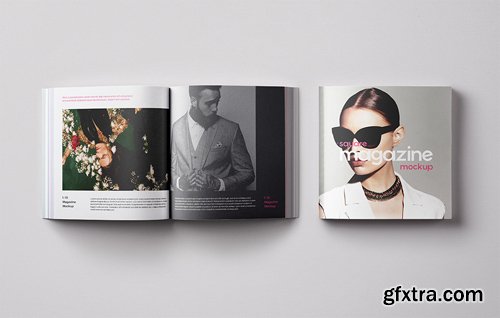 Square PSD Magazine Mockup