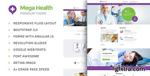 ThemeForest - Mega Health v1.0.0 - Health and Medical Centers HTML5 Template - 16337065