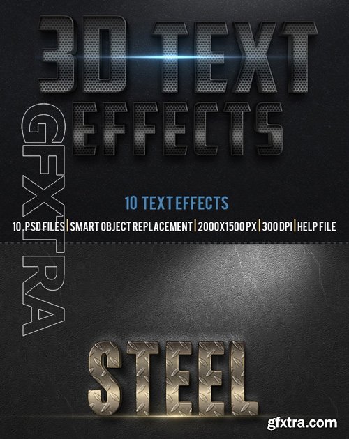 GraphicRiver - 3D Photoshop Text Effects Bundle Three 16913067