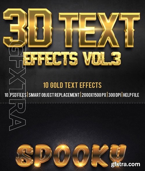 GraphicRiver - 3D Photoshop Text Effects Bundle Three 16913067