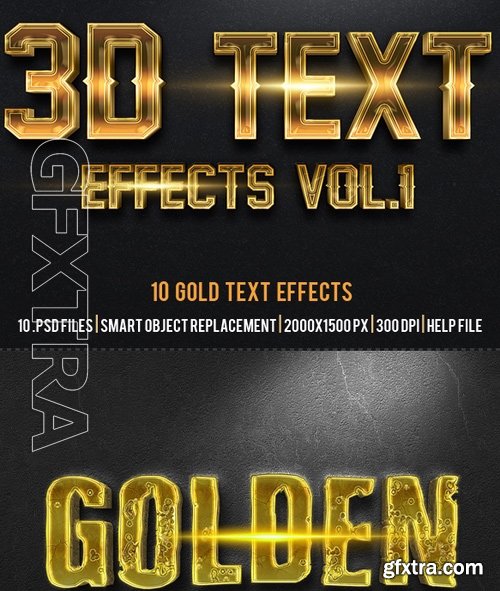 GraphicRiver - 3D Photoshop Text Effects Bundle Three 16913067