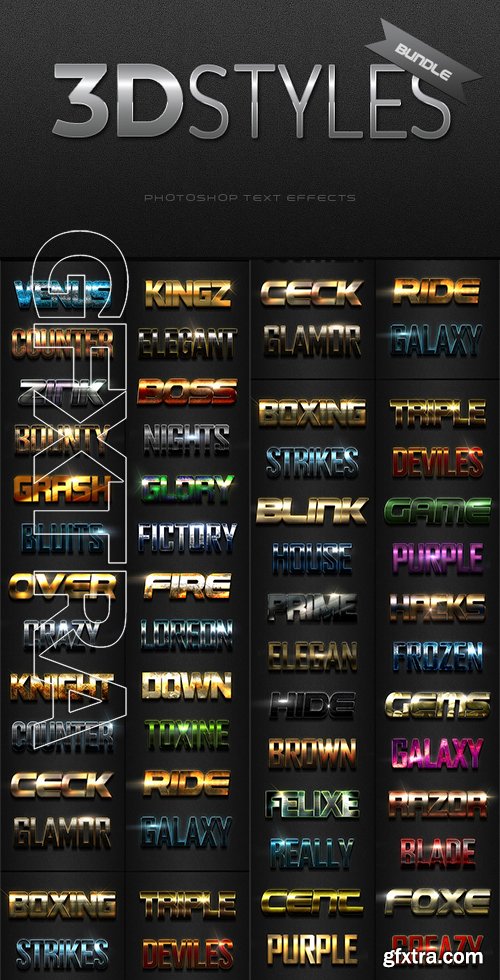 GraphicRiver - 3D Photoshop Text Effects Bundle Three 16913067