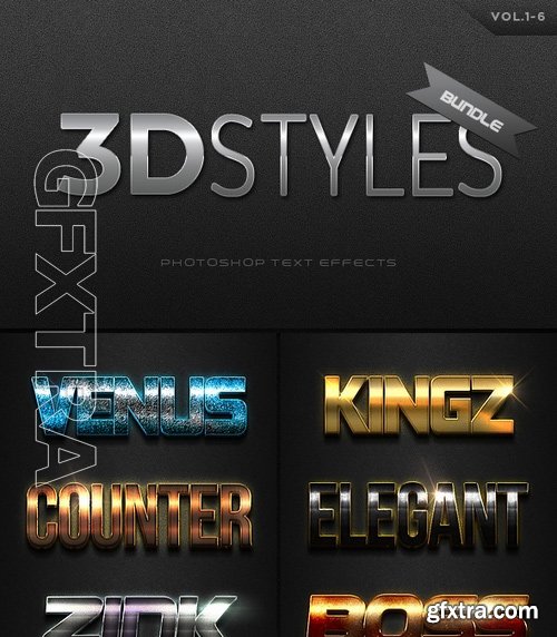 GraphicRiver - 3D Photoshop Text Effects Bundle Three 16913067