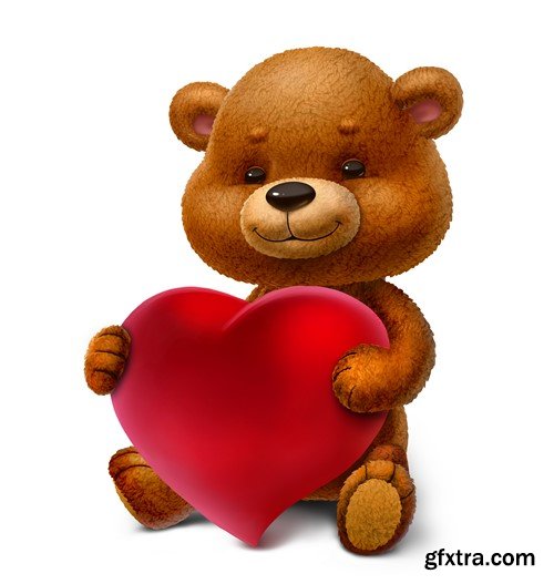 Bear with heart, Valentine's Day 8X JPEG