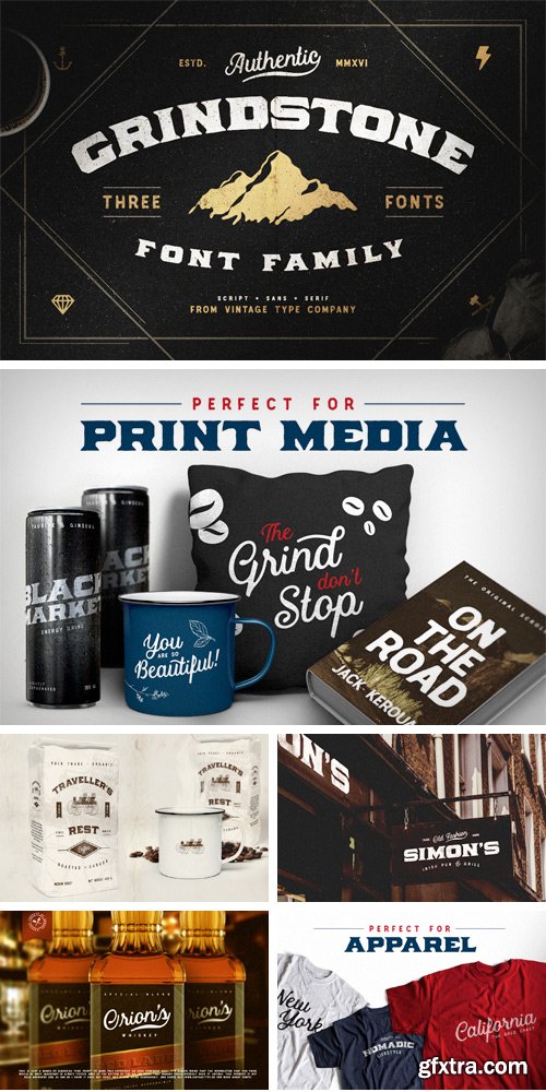 CM 941004 - Grindstone Vintage Font Family