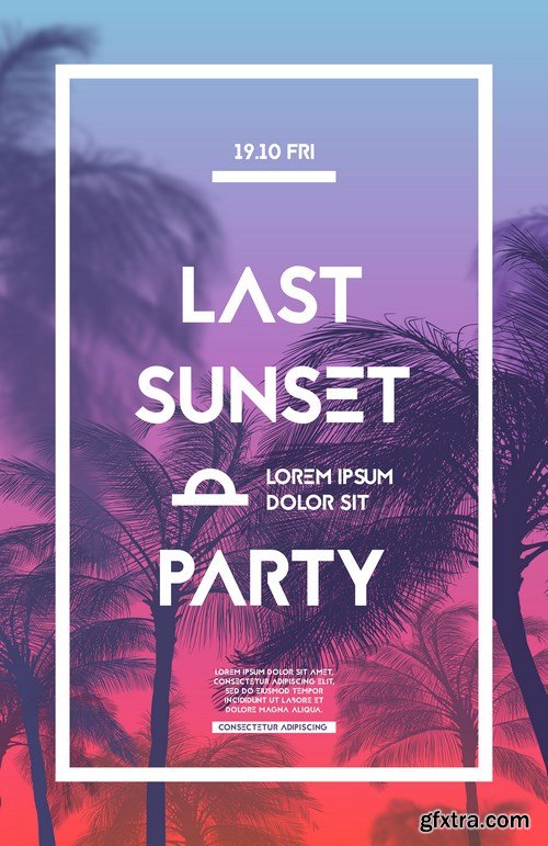 Party Poster Design Template - 8xEPS