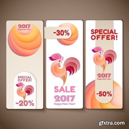 New Year 2017 Fire Rooster - Corporate Set, 25xEPS