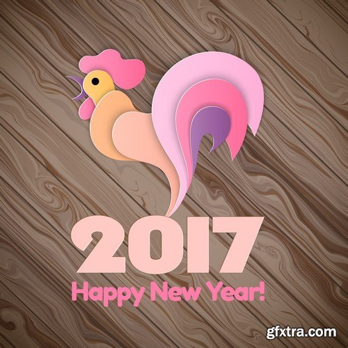 New Year 2017 Fire Rooster - Corporate Set, 25xEPS