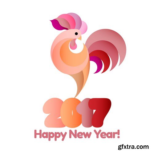 New Year 2017 Fire Rooster - Corporate Set, 25xEPS