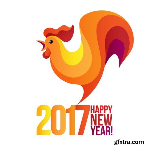 New Year 2017 Fire Rooster - Corporate Set, 25xEPS