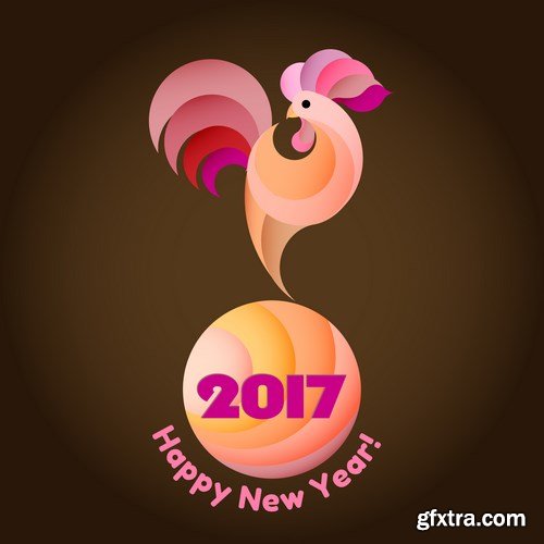 New Year 2017 Fire Rooster - Corporate Set, 25xEPS