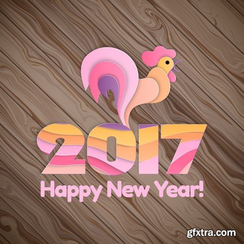 New Year 2017 Fire Rooster - Corporate Set, 25xEPS