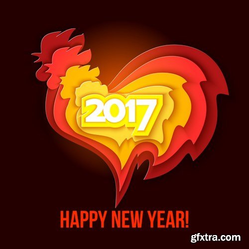 New Year 2017 Fire Rooster - Corporate Set, 25xEPS