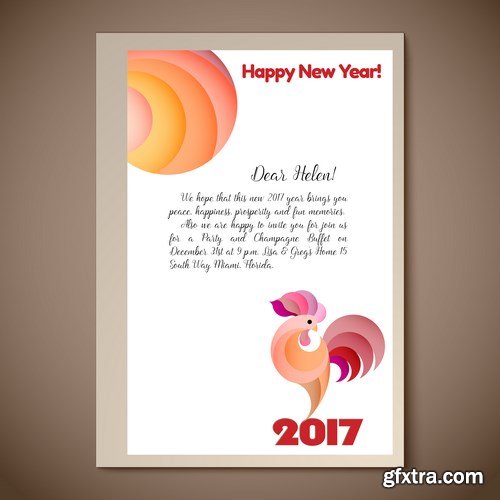 New Year 2017 Fire Rooster - Corporate Set, 25xEPS