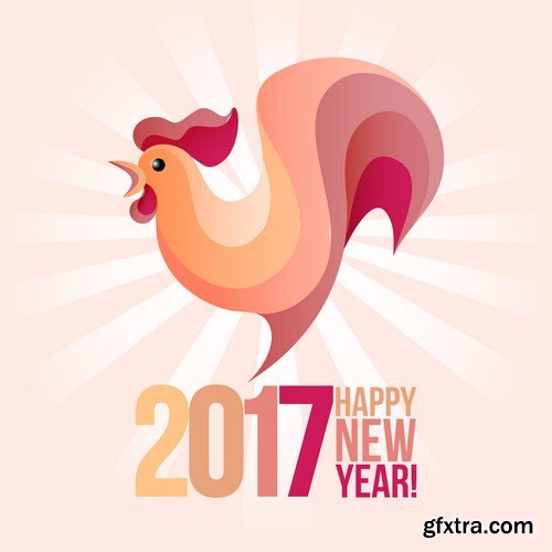 New Year 2017 Fire Rooster - Corporate Set, 25xEPS