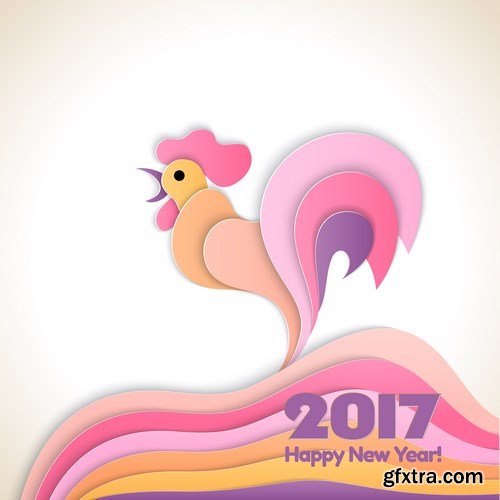 New Year 2017 Fire Rooster - Corporate Set, 25xEPS