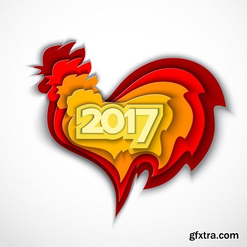 New Year 2017 Fire Rooster - Corporate Set, 25xEPS