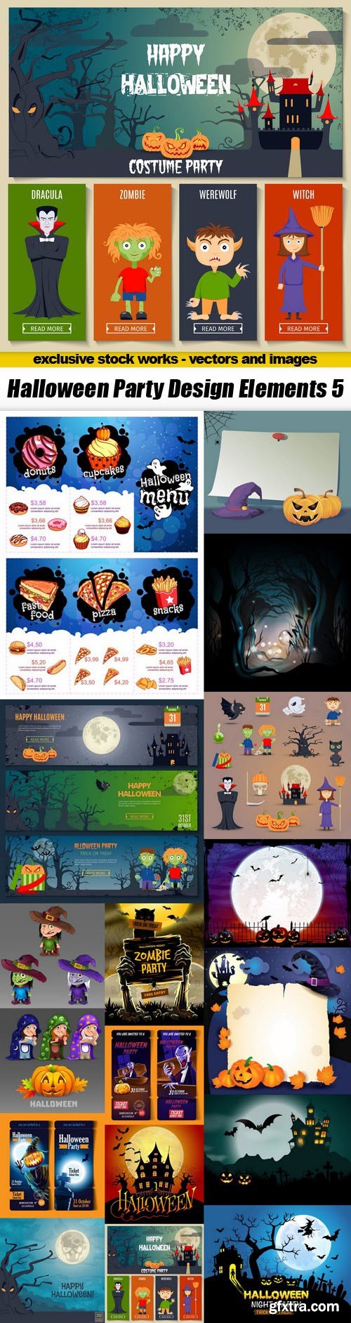 Halloween Party Design Elements 5 - 18xEPS