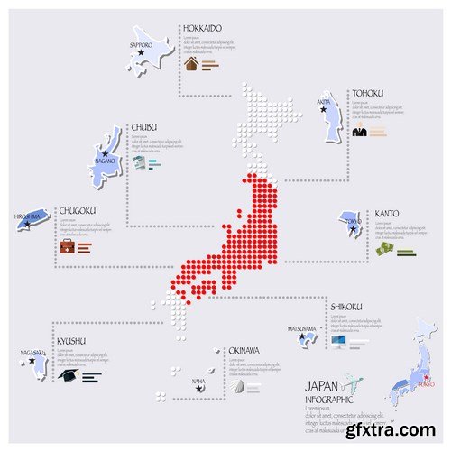 Dot Infographics  Countries, Flag & Map 2 - 23xEPS