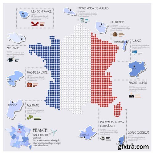 Dot Infographics  Countries, Flag & Map 2 - 23xEPS