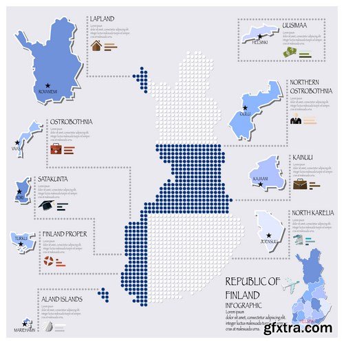 Dot Infographics  Countries, Flag & Map 2 - 23xEPS